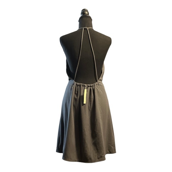 June & Hudson Gray Halter Wrap Dress – Medium – Elegant Minimalist, Modern Chic - Picture 2 of 7